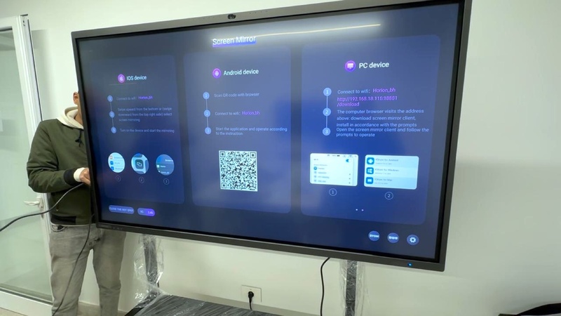 Interactive panel in use during a training session