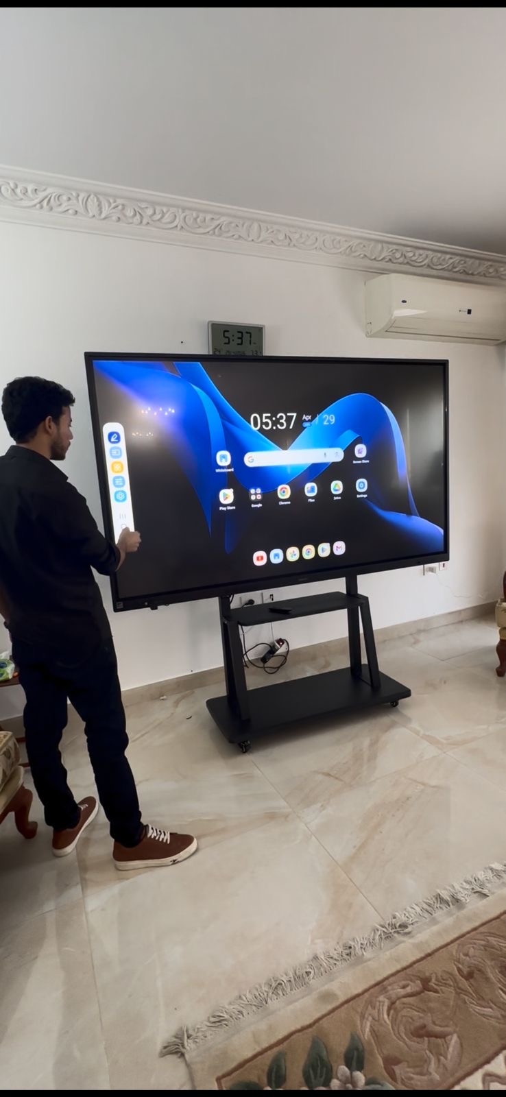 Samsung interactive display at the client premises