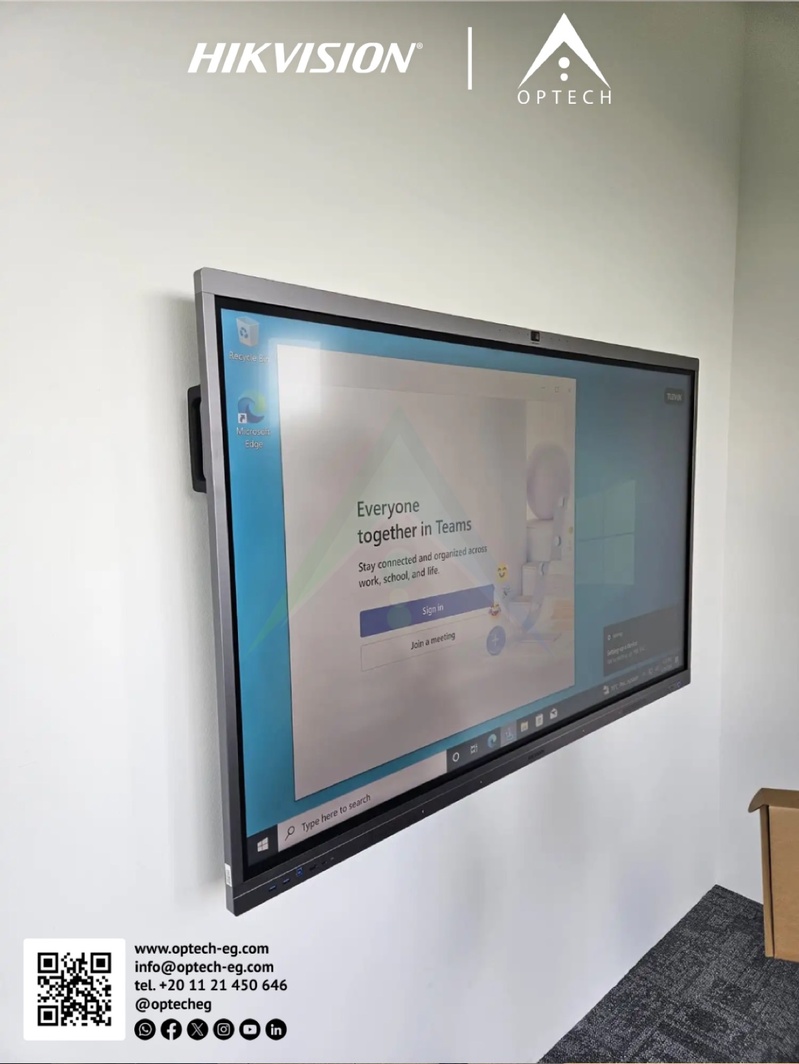 Mid-installation of an interactive panel