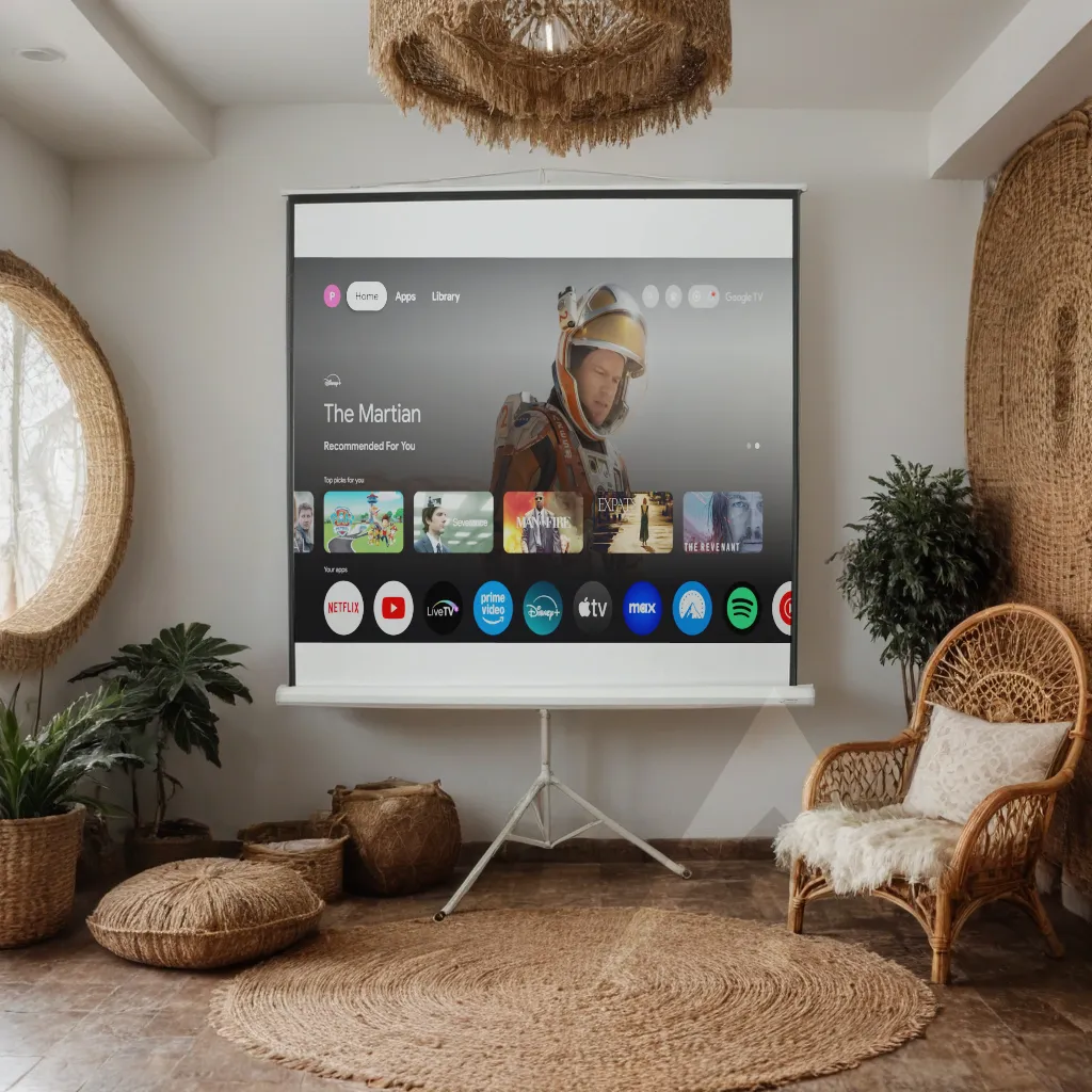 Tripod Projector Screen 213x213cm